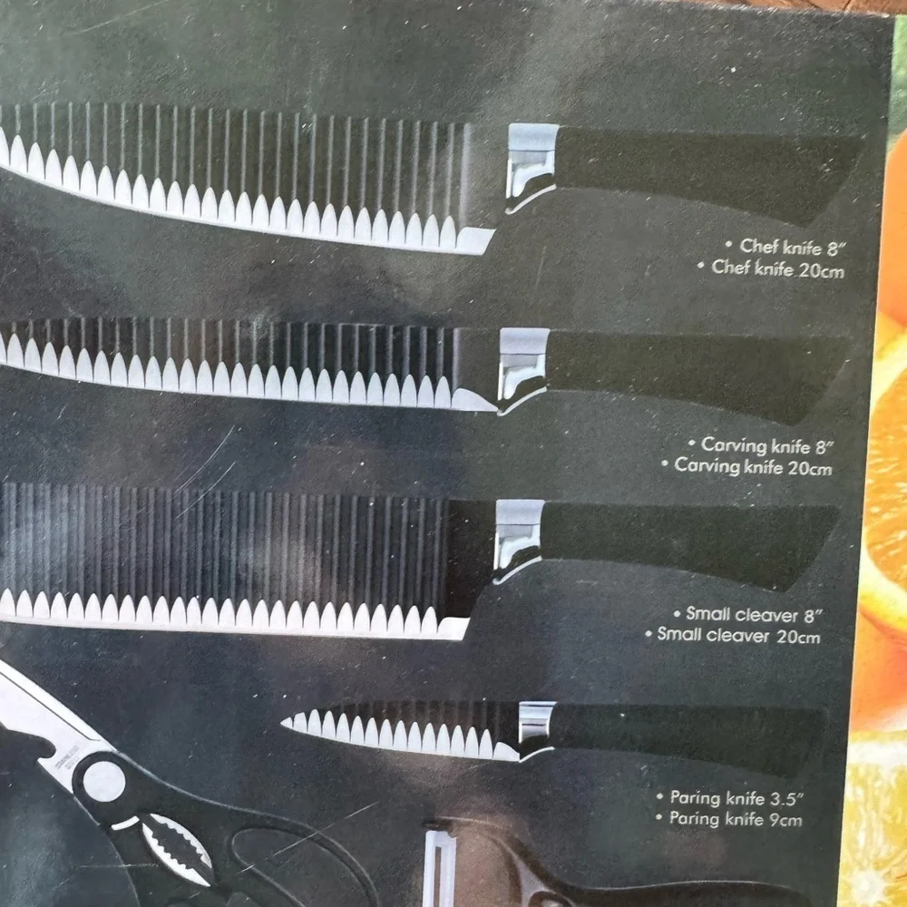 NWT 6 pc Black Knife Set